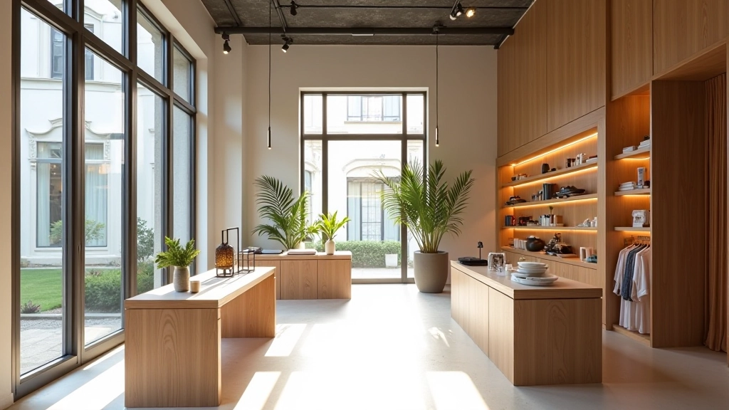 Interno di uno spazio commerciale nel nuovo progetto del Navigli con design minimalista e illuminazione naturale
